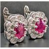 Image 3 : Silver (5.1g), Ruby (2ct) Earrings
