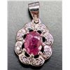 Image 2 : Silver (2.2g), Ruby (1ct) Pendant