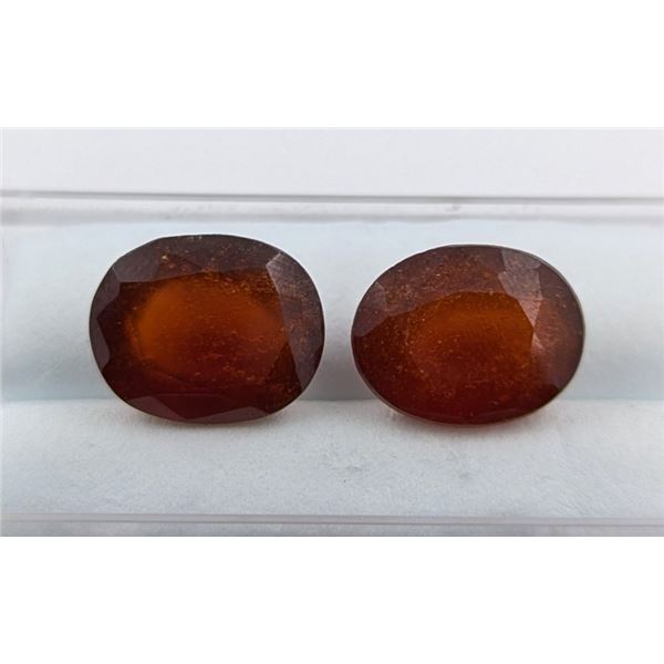 14.13 ct Certified Hessonite Garnet Gemstone Pair ($7,400 Appraisal) (Inv #SR020)