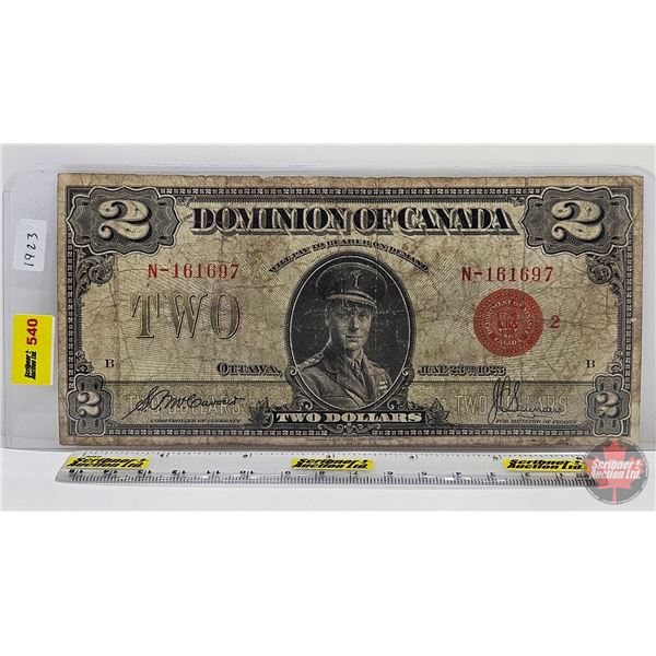 Dominion of Canada $2 Bill 1923 : McCavour/Saunders #N-161697