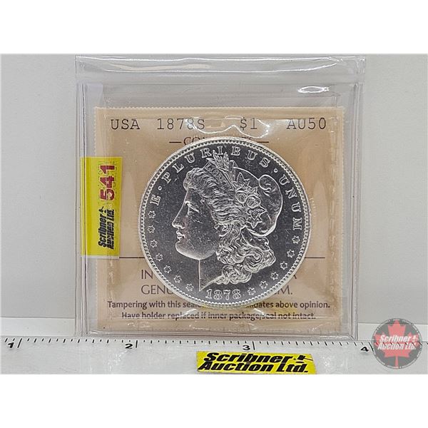 USA Morgan Dollar 1878S (ICCS Cert : AU50)