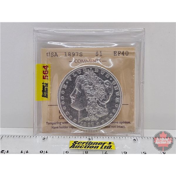 USA Morgan Dollar 1897S (ICCS Cert : EF40)