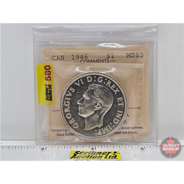 Canada One Dollar 1946 (ICCS Cert : MS63)