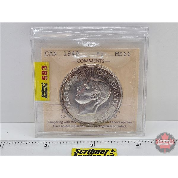 Canada One Dollar 1949 (ICCS Cert : MS66)