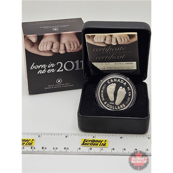 RCM Canada : Born in 2011 : $4 Fine Silver Coin (COA #01541 : 1/2 Ounce : .9999) (GST Exempt)