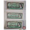 Image 3 : Canada $1 Bills 1954(6 Sequential) : Beattie/Rasminsky #DZ8237126-7131
