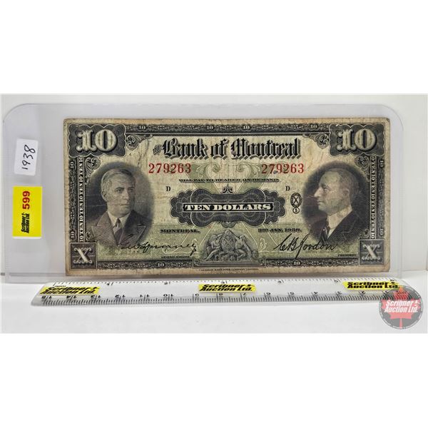 Bank of Montreal $10 Bill 1938 : Spinney/Gordon #279263