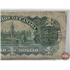 Image 6 : Dominion of Canada $1 Bill 1898 : ONEs Curved Outward : Courtney #389050