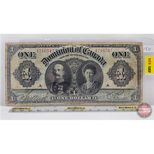 Dominion of Canada $1 Bill 1911 : Boville #171654T