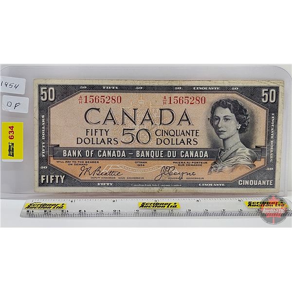 Canada $50 Bill 1954DF "Devil's Face" : Beattie/Coyne #AH1565280