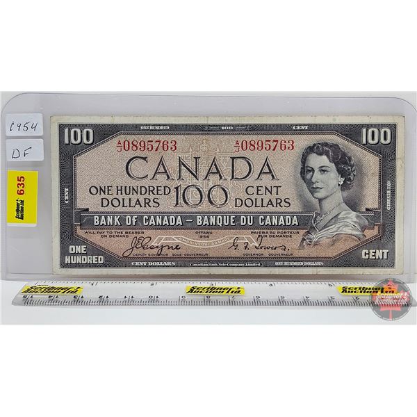 Canada $100 Bill 1954DF "Devil's Face" : Coyne/Towers #AJ0895763