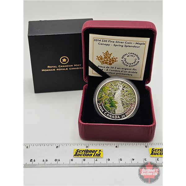 RCM Canada 2014 $20 Fine Silver Coin : Maple Canopy : Spring Splendour (COA #0689 : 99.99%) (GST Exe