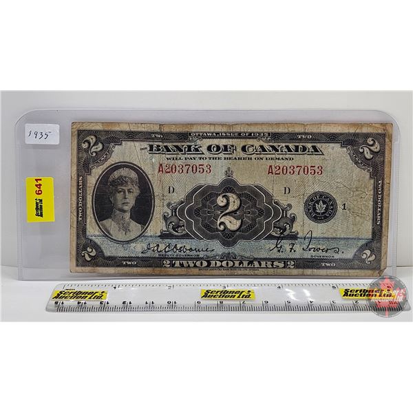 Bank of Canada $2 Bill 1935 Queen Mary : Osbourne/Towers #A2037053