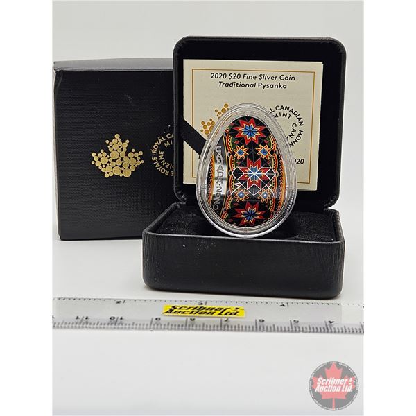RCM Canada 2020 : $20 Fine Silver Coin : Traditional Pysanka (COA #0204/5000) (99.99%) (GST Exempt)
