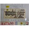 Image 2 : Canada Bills ~ Bird Series Collector Combo (6): - $100 Bill 1988 : Bonin/Thiessen #BJH4601306 - $50
