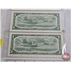 Image 6 : Canada $1 Bills 1954 (4): - Beattie/Coyne #AM1501529 - Beattie/Rasminsky #RY2401894 - Bouey/Rasminsk