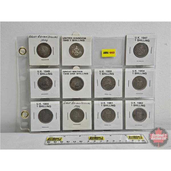 Great Britain Shilling (11) : 1944; 1945; 1947; 1948; 1949; 1950; 1954; 1955; 1956; 1961; 1962