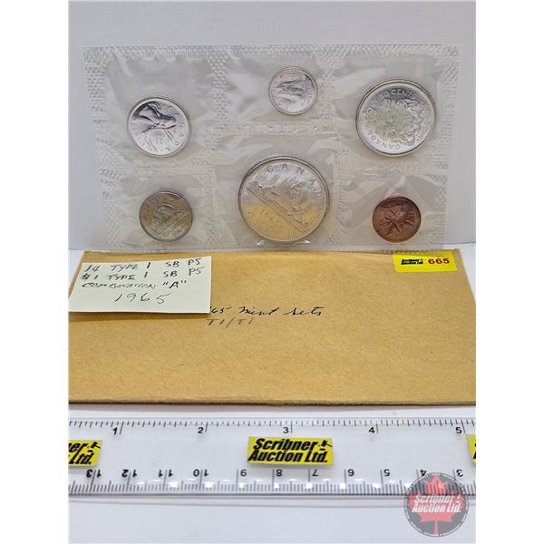 RCM Canada 1965 Uncirculated Year Set (Consignor Tag: Dollar : Type 1 SB P5 & Cent : Type 1 SB P5 )