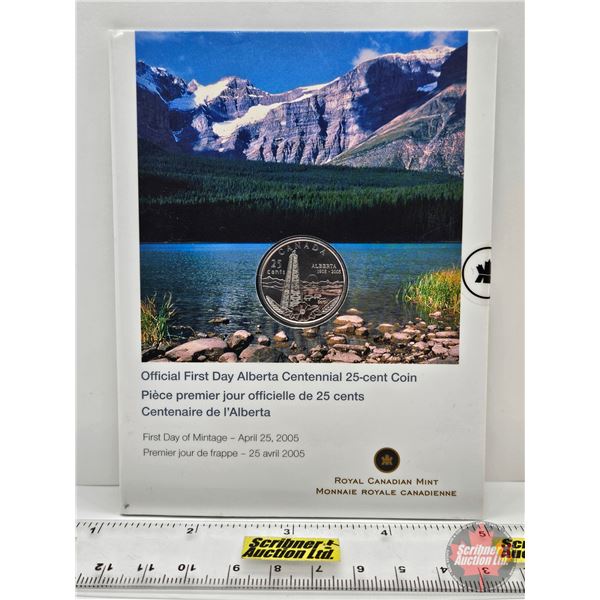 RCM Canada Twenty Five Cent : Official First Day Alberta Centennial (April 25, 2005)