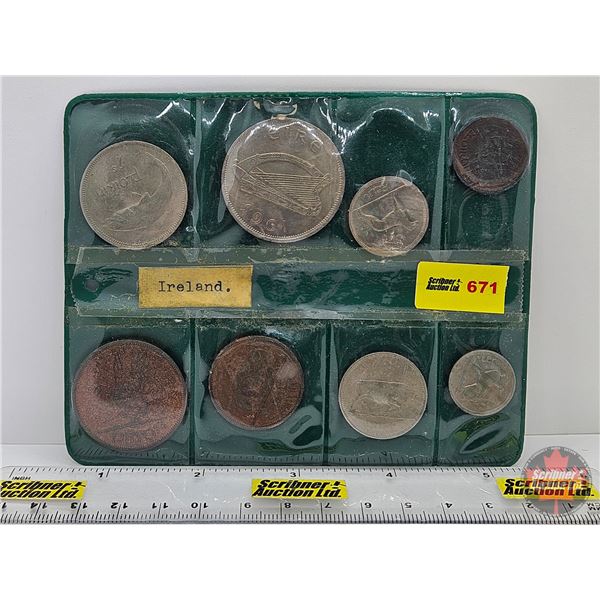 Coins of Ireland : Eight-Coin Set (1950's - 60's)