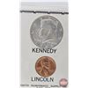 Image 2 : Kennedy - Lincoln 1964 : Strange Similarities (2 Coins - Information Card)
