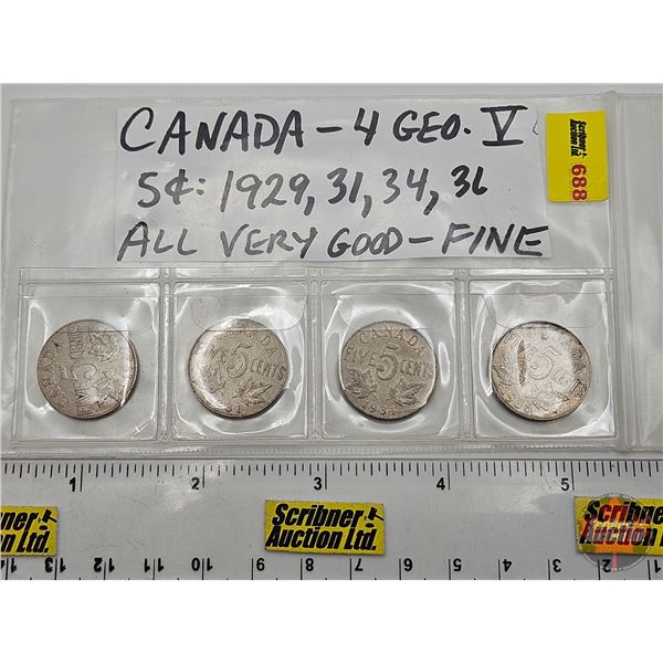 Canada Five Cent (4): 1929; 1931; 1934; 1936