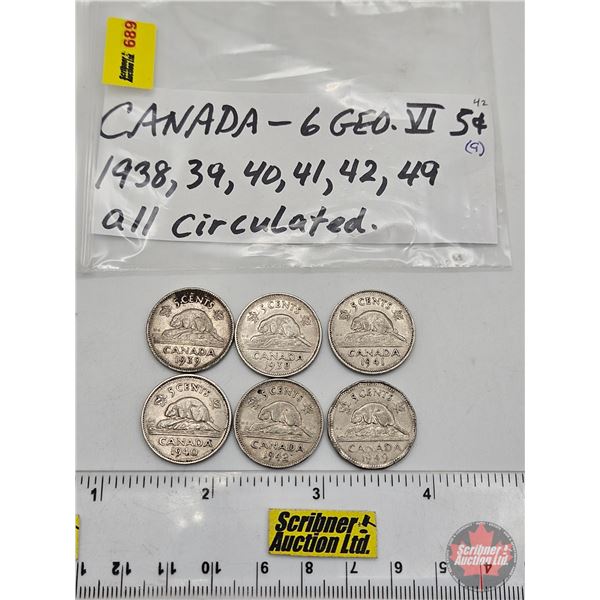 Canada Five Cent (6): 1938; 1939; 1940; 1941; 1942; 1949