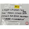 Image 4 : Lower Canada 1836 : Un Sou : Bank of Montreal Token : Trade & Agriculture