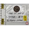 Image 1 : Bank of Upper Canada 1854 Bank Token Half Penny