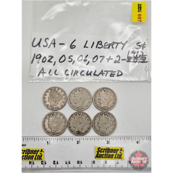 USA Five Cent (6) : 1902; 1905; 1906; 1907; 1912; 1912