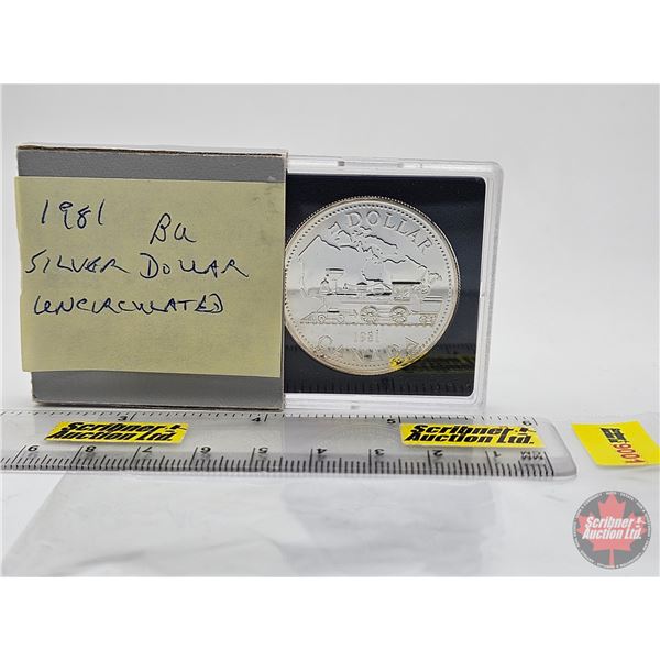 RCM Canada 1981 Trans-Canada Railway Centennial : Uncirculated Silver Dollar
