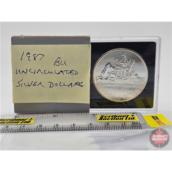 RCM Canada 1587-1987 Detroit de Davis Strait : Uncirculated Silver Dollar