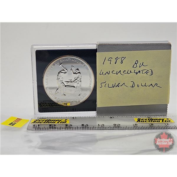 RCM Canada 1988 Les Forges du Saint-Maurice Ironworks : Uncirculated Silver Dollar