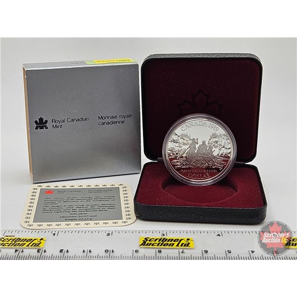 RCM Canada 1989 Fleuve Mackenzie River Silver Dollar : Black Case