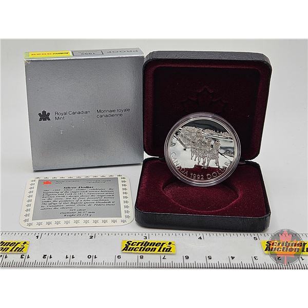 RCM Canada 1992 Kingston to York Stagecoach Proof Dollar : Black Case