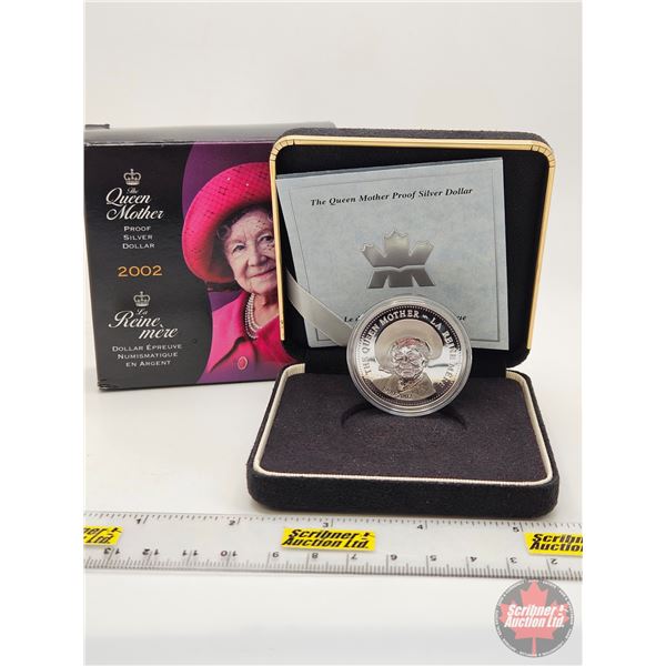 RCM Canada 2002 The Queen Mother Proof Silver Dollar (COA #03571) (92.5%)