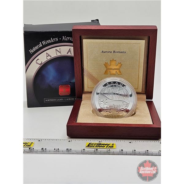 RCM Canada 2004 Natural Wonders : Northern Lights : Aurora Borealis : $20 Silver Coin (COA #16231) (