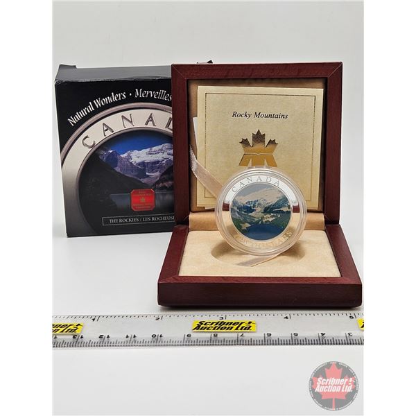 RCM Canada 2003 Natural Wonders : Rocky Mountains : $20 Silver Coin  (COA #14510) (99.99%) (GST Exem
