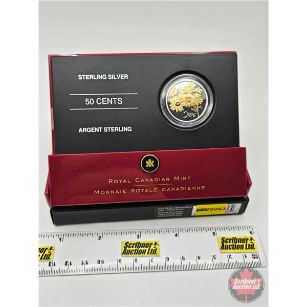 RCM Canada 2006 Fifty-Cent Sterling Silver Coin : Golden Daisy (COA #06677) (92.5%)