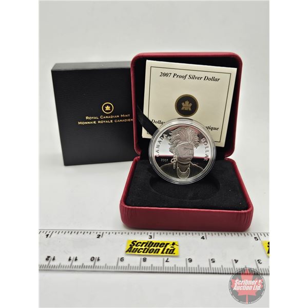 RCM Canada 2007 Proof Silver Dollar : Celebrating Thayendanegea (COA #22146) (92.5%)