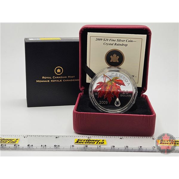 RCM Canada 2009 : $20 Silver Coin : Crystal Raindrop (COA #07517) (Swarovski Element) (99.99%) (GST 
