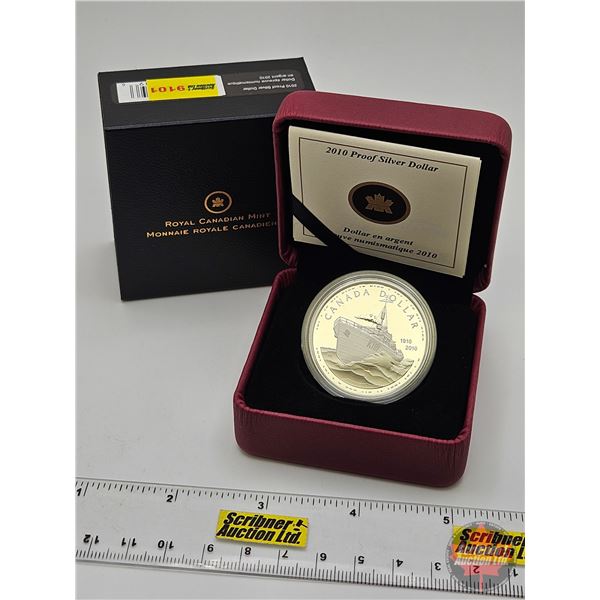 RCM Canada 2010 Proof Silver Dollar : 100th Anniversary of the Canadian Navy (1910-2010) (COA #22411