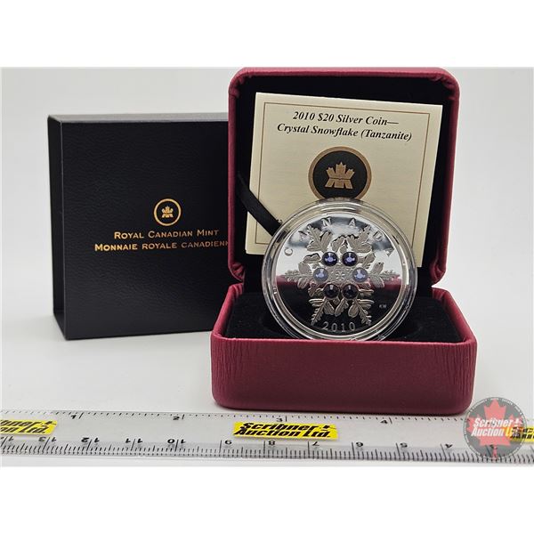 RCM Canada 2010 : $20 Silver Coin : Tanzanite : Crystal Snowflake (COA #4593) (Swarovski Elements) (