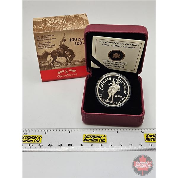 RCM Canada 2012 Limited Edition Fine Silver Dollar : Calgary Stampede (COA #04850) (99.99%) (GST Exe
