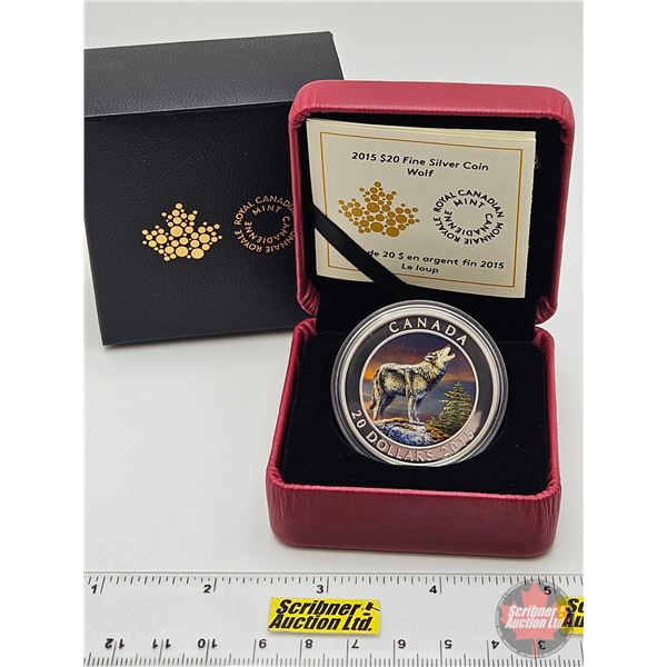 RCM Canada 2015 : $20 Fine Silver Coin : Wolf (COA #6135) (99.99%) (GST Exempt)