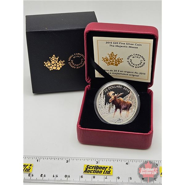 RCM Canada 2015 : $20 Fine Silver Coin : The Majestic Moose (COA #6538) (99.99%) (GST Exempt)