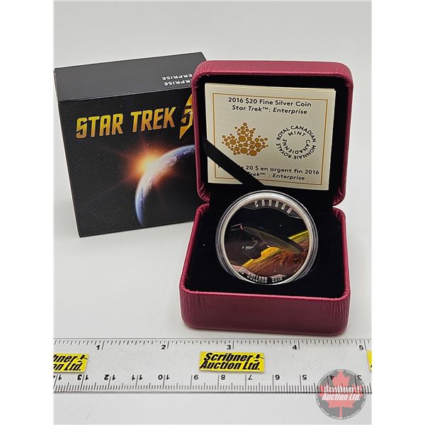 RCM Canada 2016 $20 Fine Silver Coin : Star Trek™ Enterprise (COA #00463) (99.99%) (GST Exe