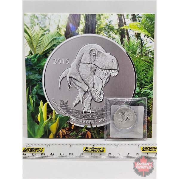 RCM Canada 2016 $20 Fine Silver Coin : Tyrannosaurus Rex (99.99%) (GST Exempt)
