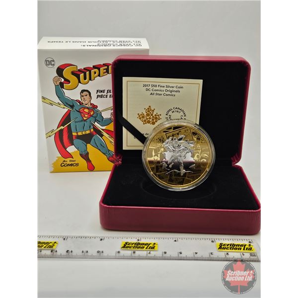 RCM Canada 2017 $50 Fine Silver Coin : DC Comics™ Originals : All Star Comics (COA #0579) (