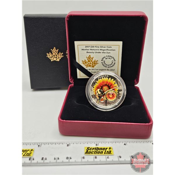 RCM Canada 2017 $20 Fine Silver Coin : Mother Nature's Magnification : Beauty Under the Sun (COA #05